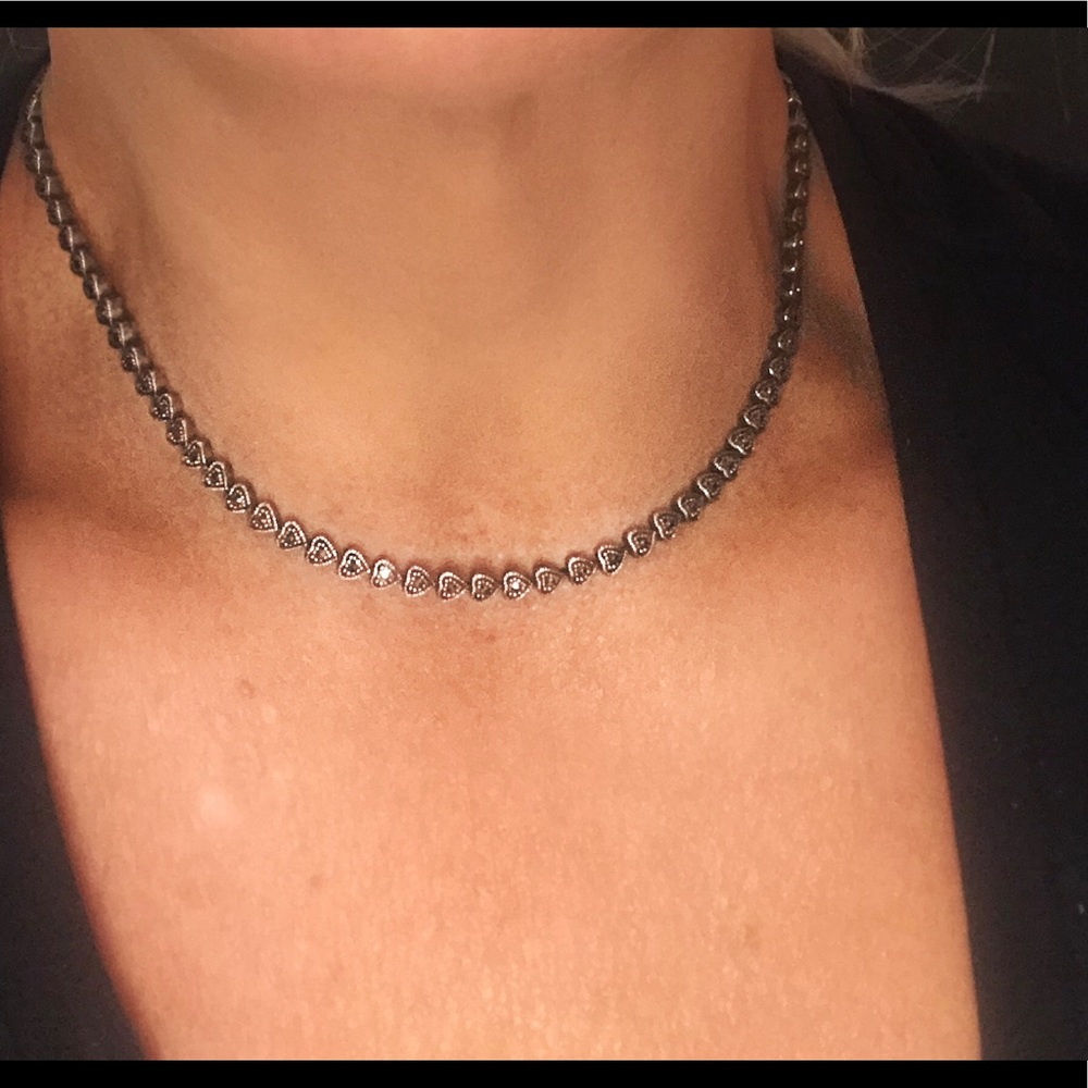 Marcasite necklace vintage silver